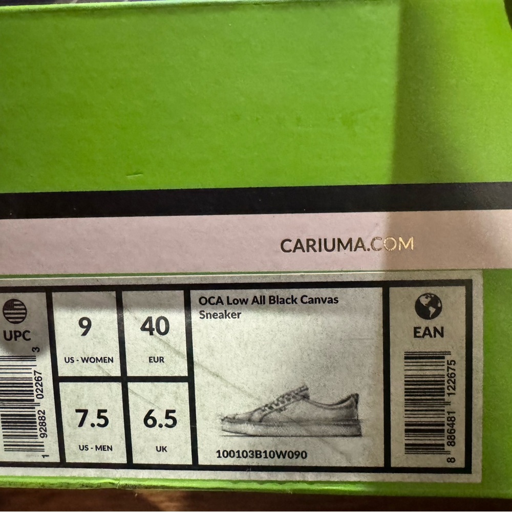CARIUMA: oca low all black canvas sneakers size 9 - Picture 3 of 3